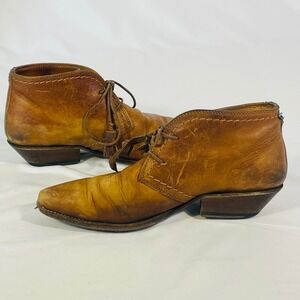 Ariat Two24 Western Bootie Snip Toe Distressed Leather Women's 8.5B Stacked Heel